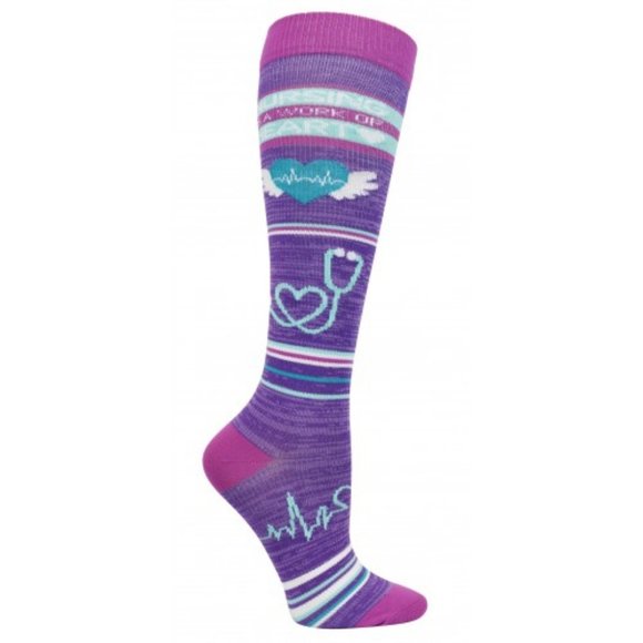 Nurse Heart Theme 10-14mmHG Compression Sock - Picture 1 of 2